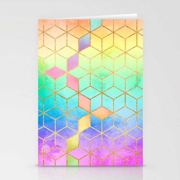 Rainbow Cubes Stationery Cards