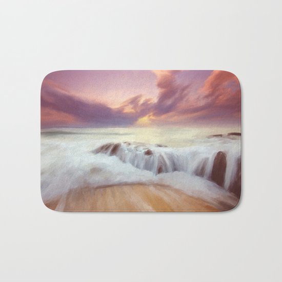 Sunset on the cliffs Bath Mat