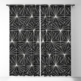 Hexagonal Pattern - Black Concrete Blackout Curtain