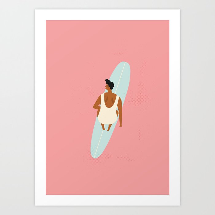 Surf girl Art Print
