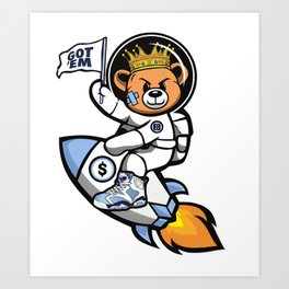 Astronaut Bear Art Print