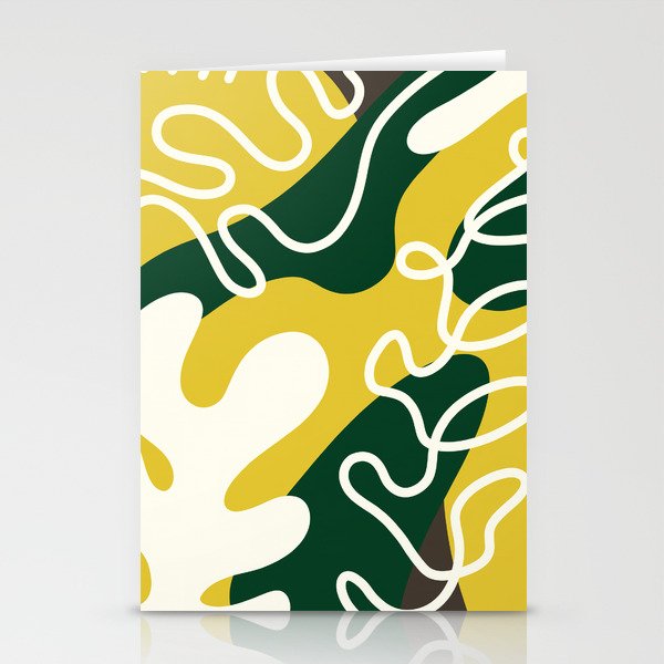 Abstract line shape fern 10 Stationery Cards