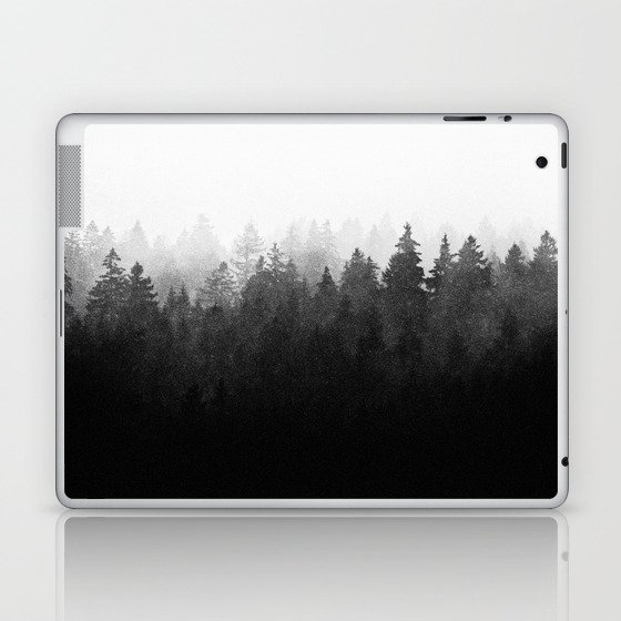 A Wilderness Somewhere // Misty Wild Romantic Dark Forest With Cascadia Trees Covered In Magic Fog Laptop & iPad Skin