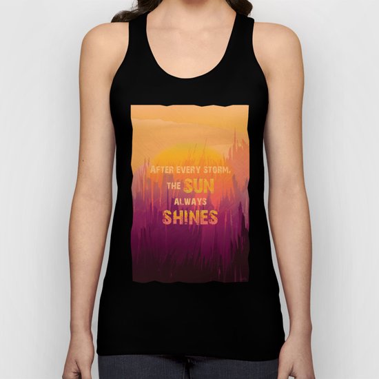 Abstract Golden Sunrise in Mountains Unisex Tank Top