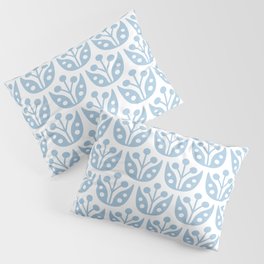 Mid Century Modern Floral Pattern 121 KItsch Light Blue Pillow Sham