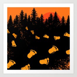 Bigfoot Tracks At Sunset Art Print