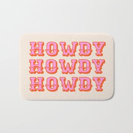 howdy howdy Bath Mat | Pink, Houston, Orange, Texas, Modern, Dallas, Simple, Desert, Morgansevart, Drawing 