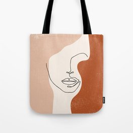 Line Facial Features Tote Bag