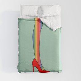 Rainbow Pride Stockings - Red Shoes Duvet Cover