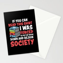 Funny Antisocial Book Lover Saying Stationery Card