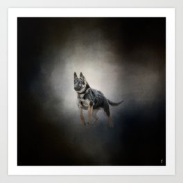 Feet First - German Shepherd Puppy Art Print