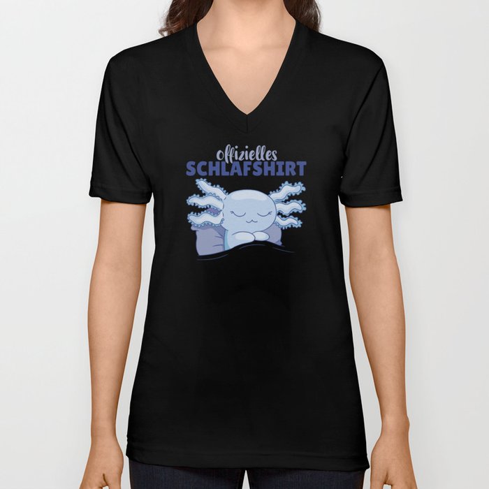 Official Sleep Shirt Axolotl Cute Animals Relax V Neck T Shirt