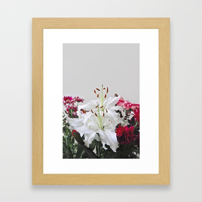 Floral Lilies Daisies Framed Art Print