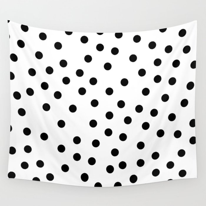 Simply Dots in Midnight Black Wall Tapestry