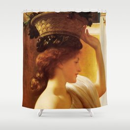 Frederic Leighton "Girl with a basket of fruit" Shower Curtain