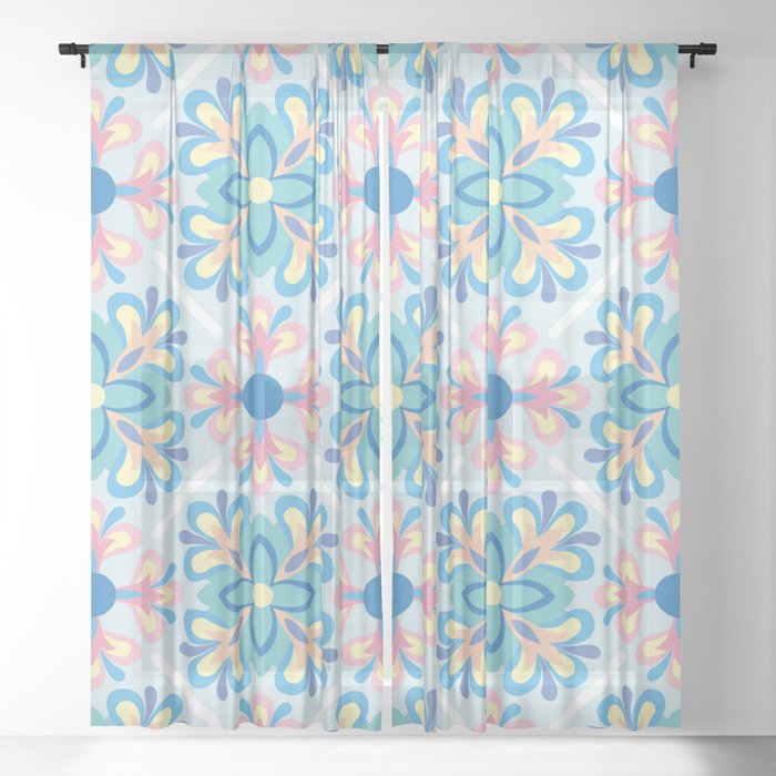 Colorful Bohemian Mandala Sheer Curtain