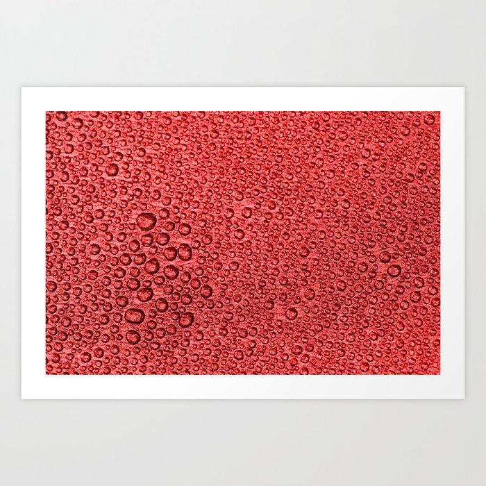 Water Condensation 05 Red Art Print
