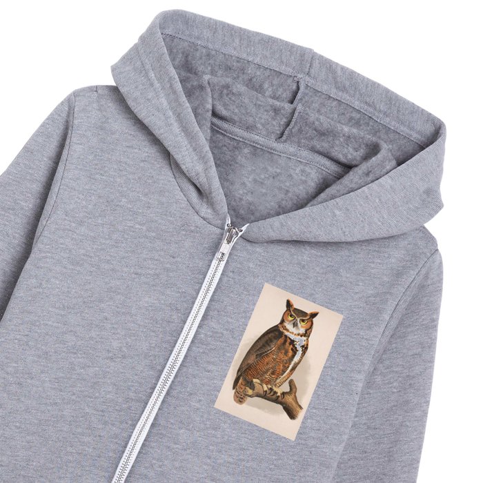 Great Horned Owl, Bubo Virginianus Bon Kids Zip Hoodie