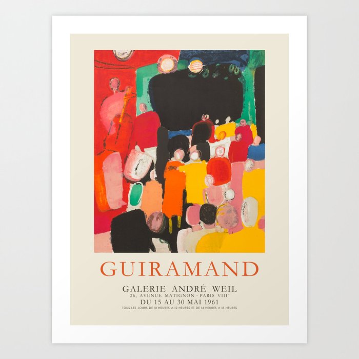 Paul Guiramand. Exhibition poster for Galerie Andre Weil in Paris, France. 1961 Art Print