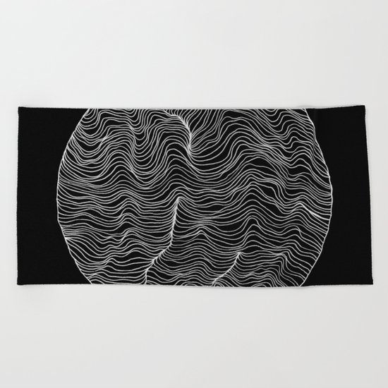 Inverted Waves Beach Towel