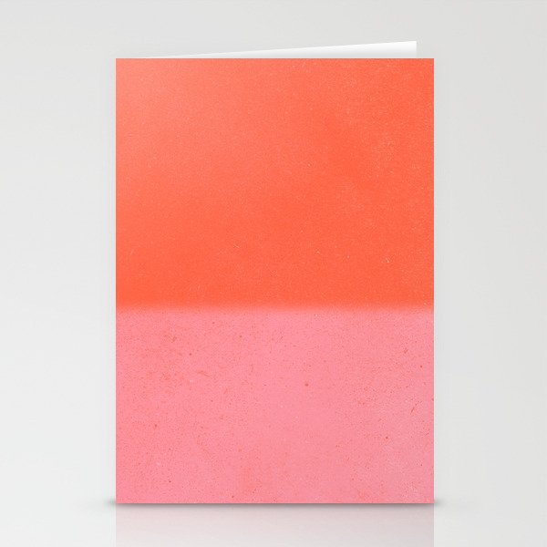Color Block Coral Pink Peach Orange Abstract Modern Stationery Cards