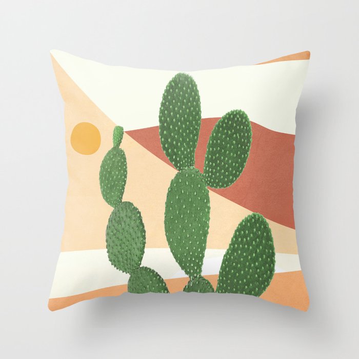 Abstract Cactus II Throw Pillow