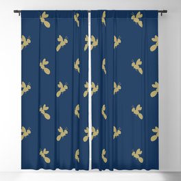 Yellow Jacket in Blue and Gold Blackout Curtain