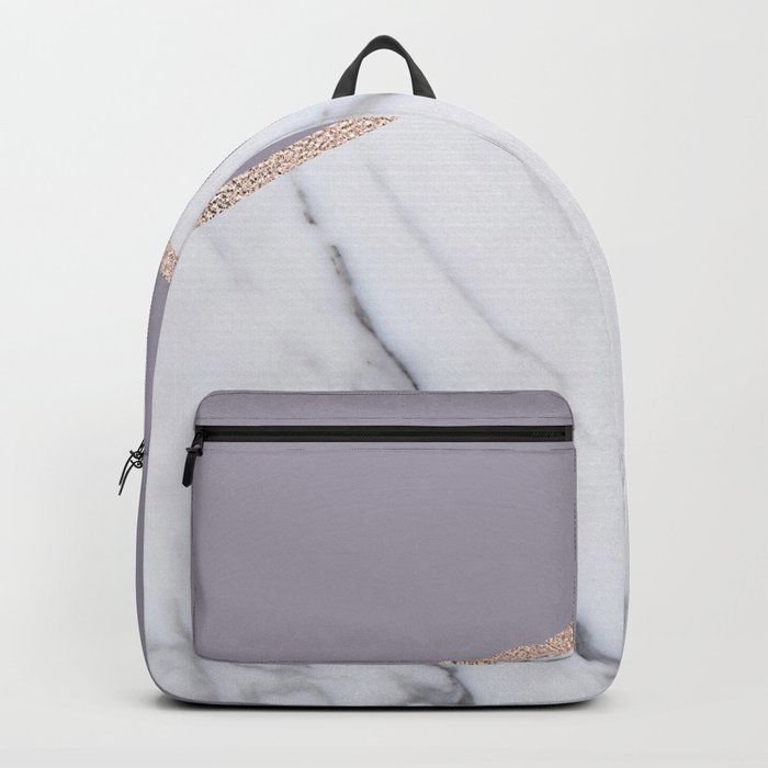 Smokey lilac - rose gold geometric marble Backpack