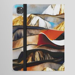 Abstract Painting No. 4 Golden Mountains iPad Folio Case