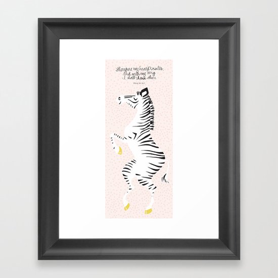 Pink Zebra Right Framed Art Print