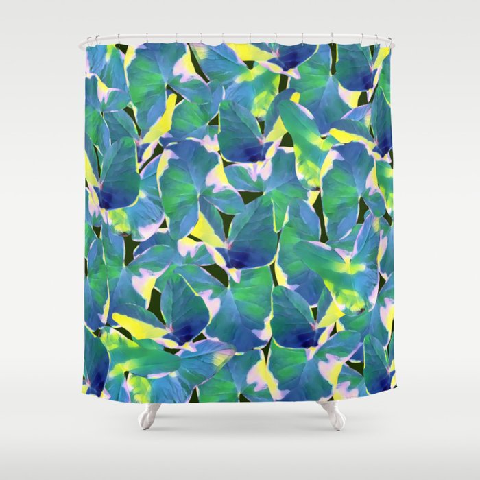 Caladium Bicolor leaves Pattern Art Print Shower Curtain