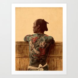 Tattooed Samurai Art Print