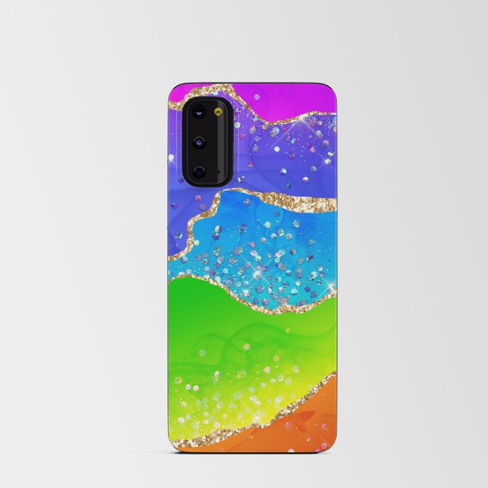 Vibrant Rainbow Glitter Agate Texture 07 Android Card Case