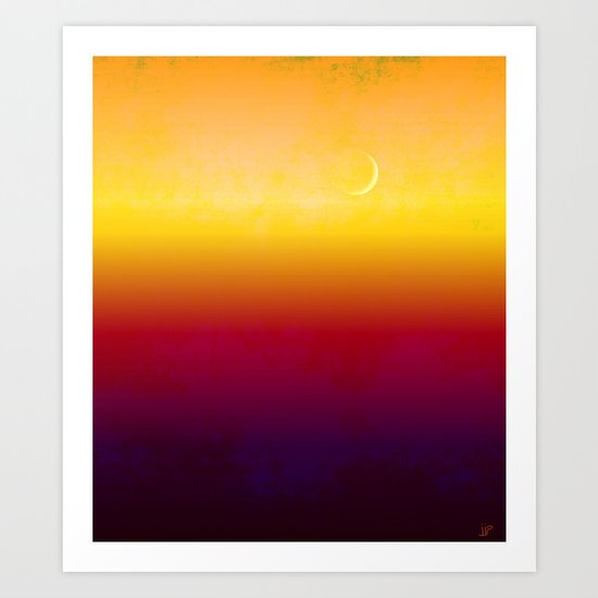 Moon Over The Desert Art Print