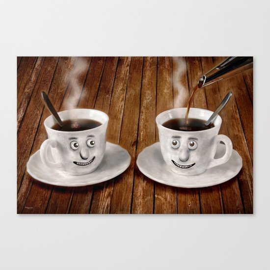 Hot Coffee Time in the Kitchen Canvas Print