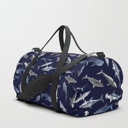 SHARKS PATTERN (NAVY BLUE) Duffle Bag