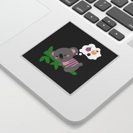 Koala and cupcake sleeping Sticker