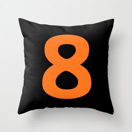Number 8 (Orange & Black) Throw Pillow