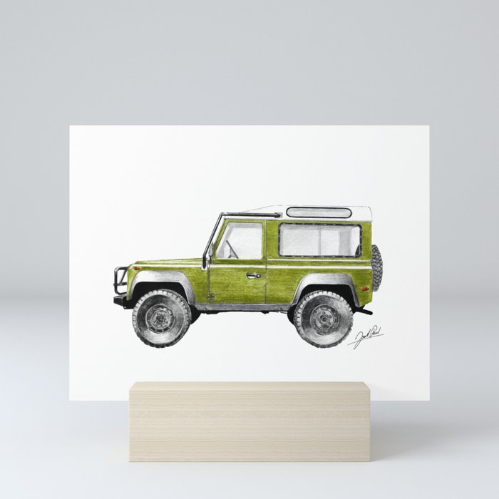 Olive Green Defender Mini Art Print