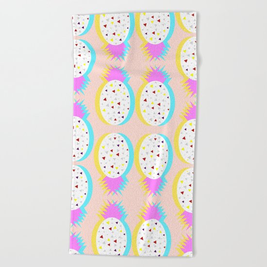 Pastel pineapples Beach Towel