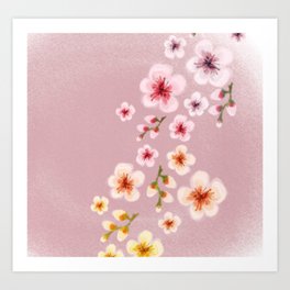 Cherry blossom storm Art Print