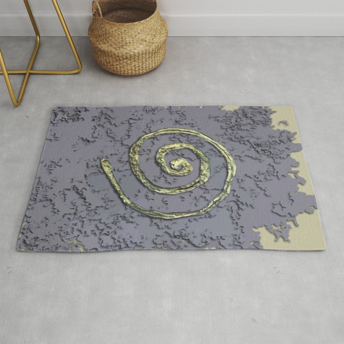 Gold curl gray abstract background Rug