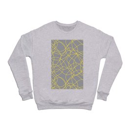 Abstract Hand Drawn Mosaic Pattern Pantone 2021 Color Of The Year Illuminating and Ultimate Gray Crewneck Sweatshirt
