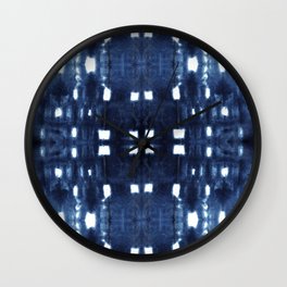 Shibori City Blue Wall Clock