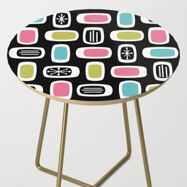 Midcentury MCM Rounded Rectangles Black Colorful Side Table