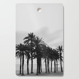 Palm trees on the beach | Fine art wanderlust travel photography | Moody black & white Cutting Board