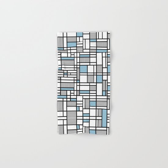 Map Lines Sky Blue Hand & Bath Towel