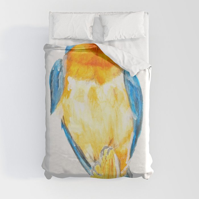 Barn Swallow - Andorinha - orange and blue - bird - illustration Duvet Cover