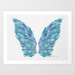 Blue Angel Wings Art Print