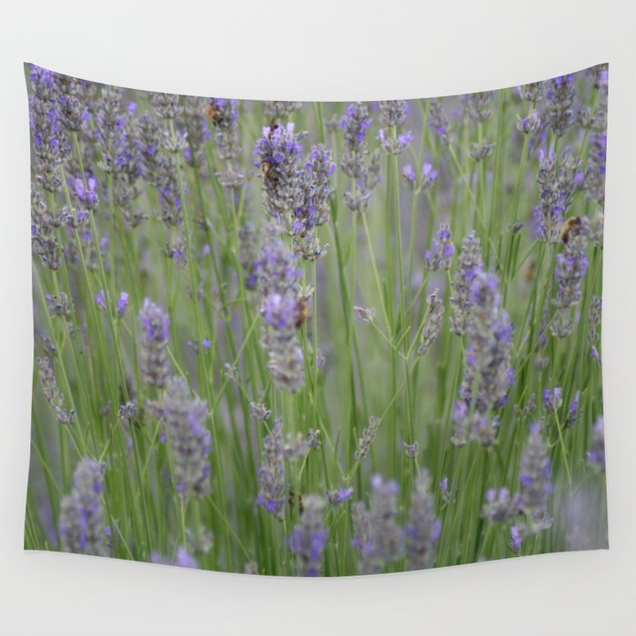A Blur Of Beautiful Lavender Flowers Photograph Wall Tapestry